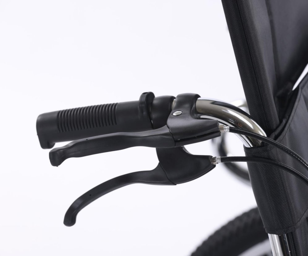 Multi-Functional Manual Hydraulic Wheelchair - All-Terrain Foldable Design Reclining Seat &amp; Chrome-Plated Structure