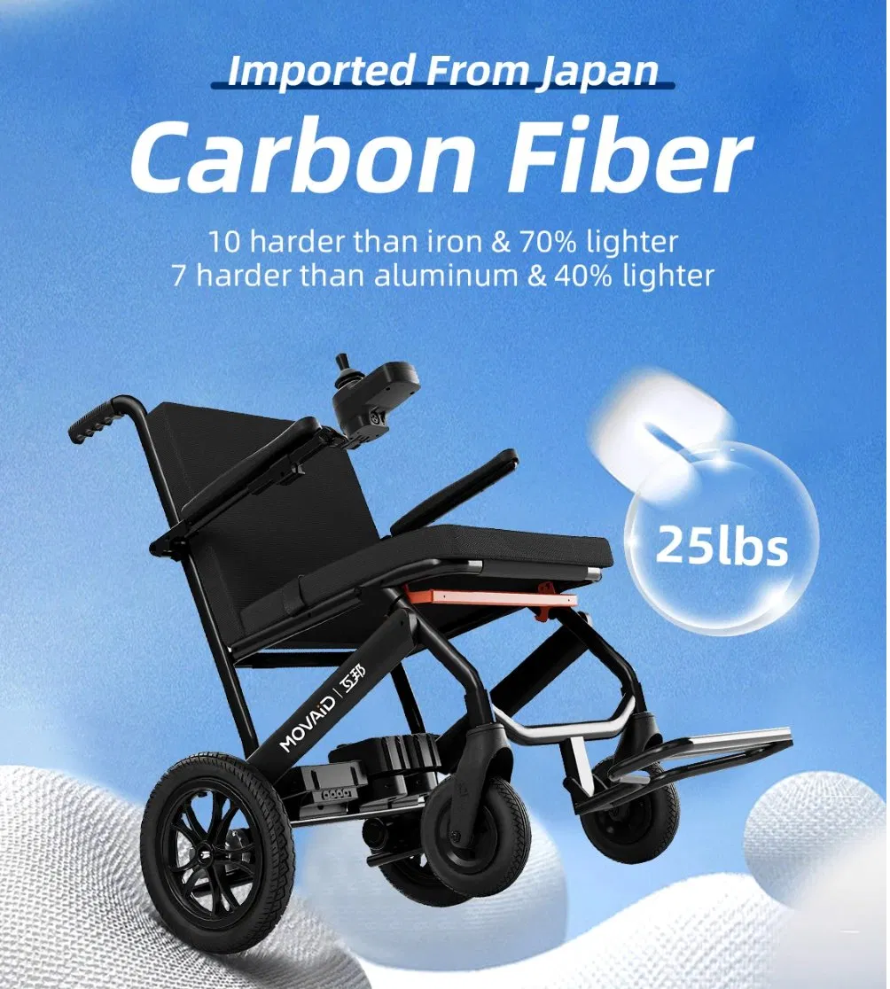 New Material High Quality Factory Wholesale Price Best Selling Carbon Fiber Electric Motorized Power Wheelchair