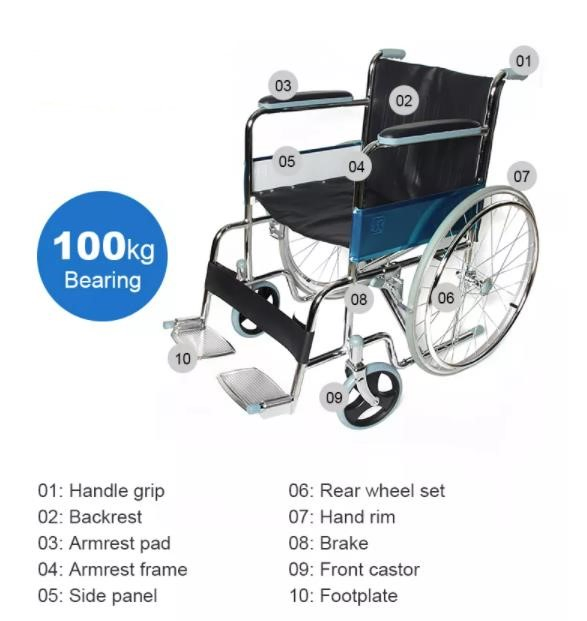 Can Hold 500PCS Aid Standing Silla De Ruedas Lightweight Wheelchair