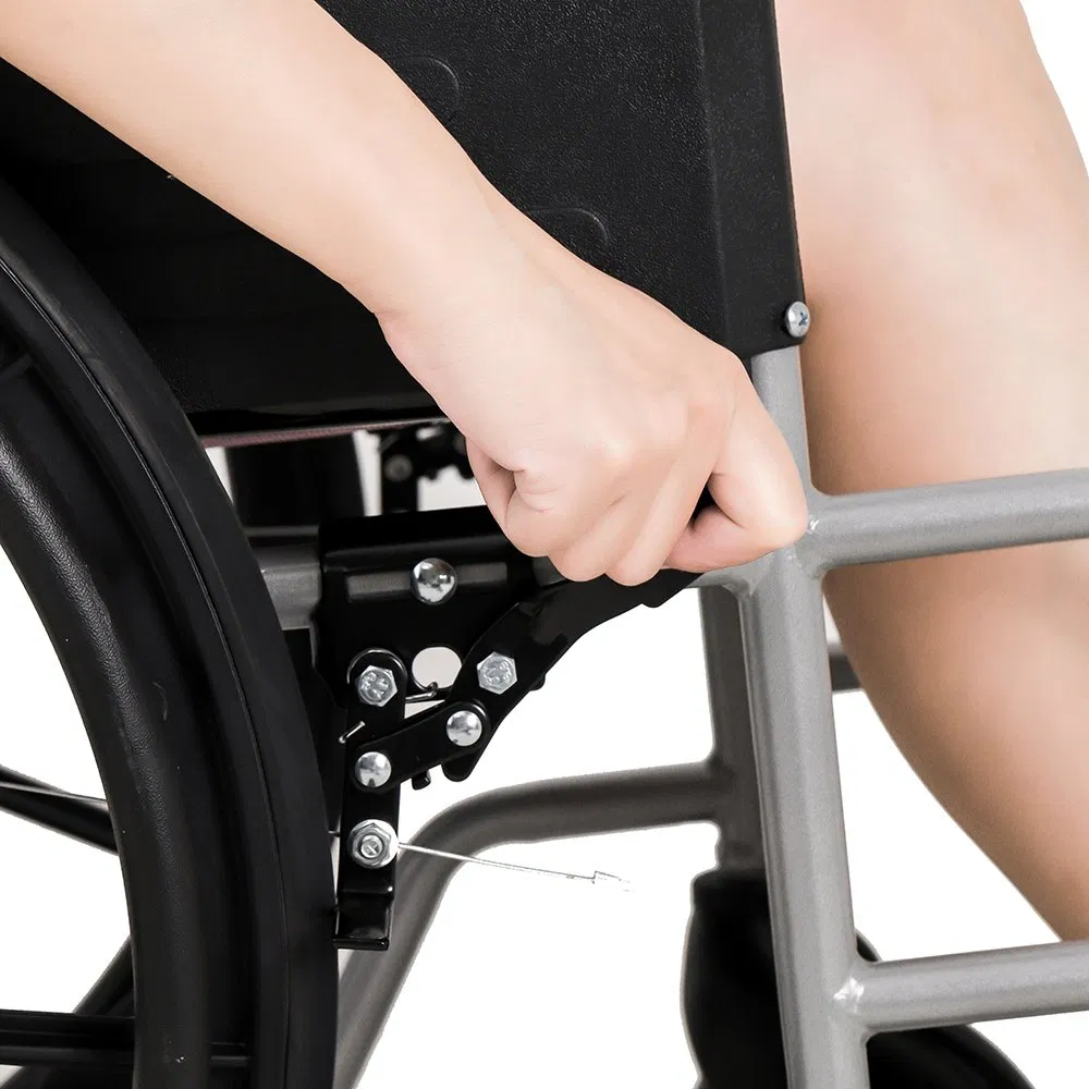 Ksm-203 Safe and Portable Transfer Wheelchairs Comfortable All Terrain Manual Wheelchair 18" Seat Width for Elderly