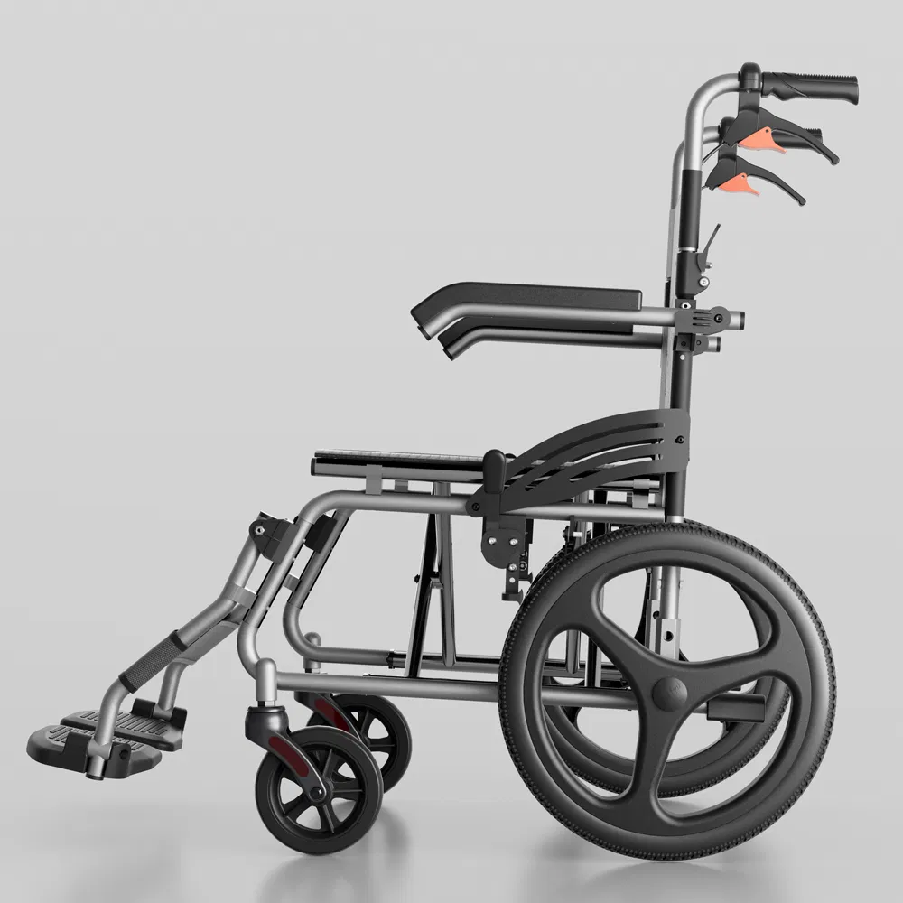 New Stylish Design Aluminium Manual Wheelchair Lightweight Good on All Terrain
