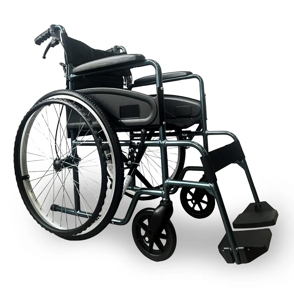 Ksm-203p High Comfortable Ultra Lightweight Compact Wheelchair Multi Function All Terrain Foldable Manual Wheelchair for Sale