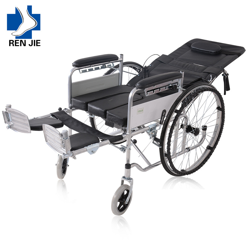 Lightweight Portable Reclining Manual Wheelchair for Handicapped Wheelchair Stair Climber for Old People