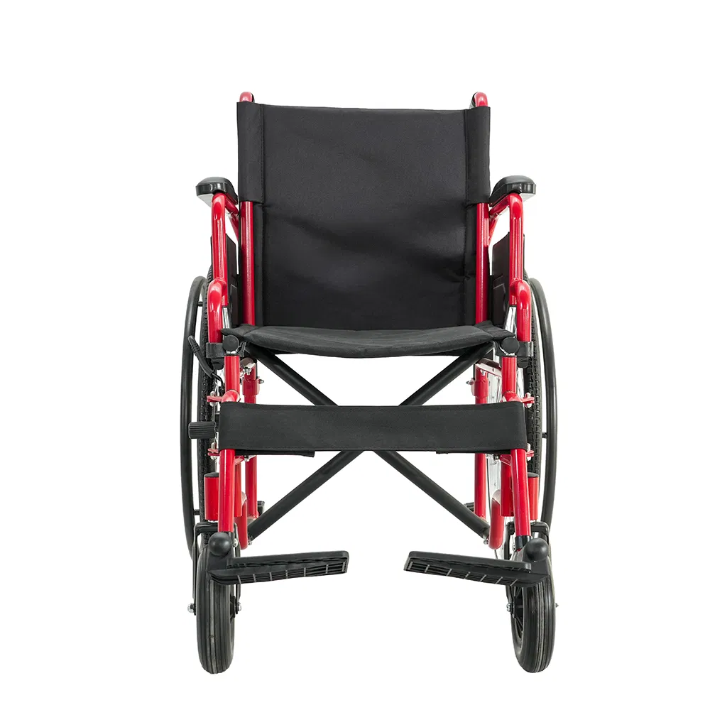 Heavy Duty Steel Manual Wheel Chair for Elders, Flip-up Armrest &amp; Detachable Legrest