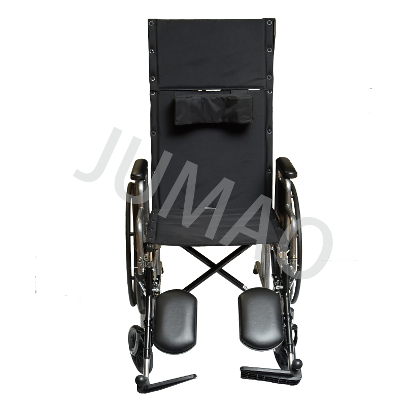 Reclining Steel Wheelchair with Anti-Tipper Headrest Elevating Legrest Seat Width 20 Inch