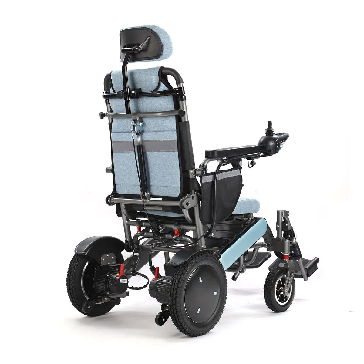 2025 Baichen New Design Aluminum All Terrain Foldable Portable Travel Reclining Electric Wheelchair for Disabled with Backrest