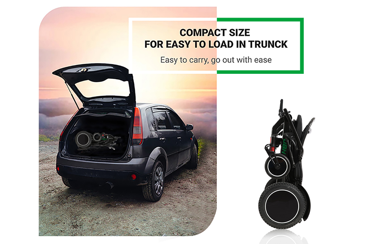 Compact Portable Folding Power Electric Wheelchair for Easy Transport