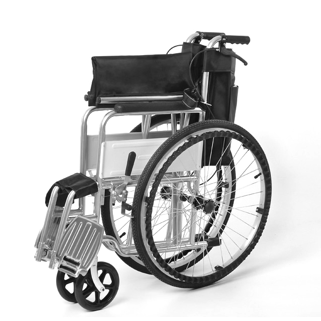 Heavy Duty Steel Manual Wheelchair 150kg Load Capacity Foldable for Disabled Users