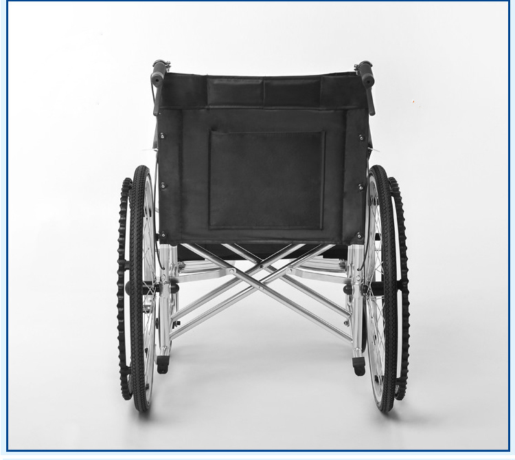 Heavy Duty Steel Manual Wheelchair 150kg Load Capacity Foldable for Disabled Users