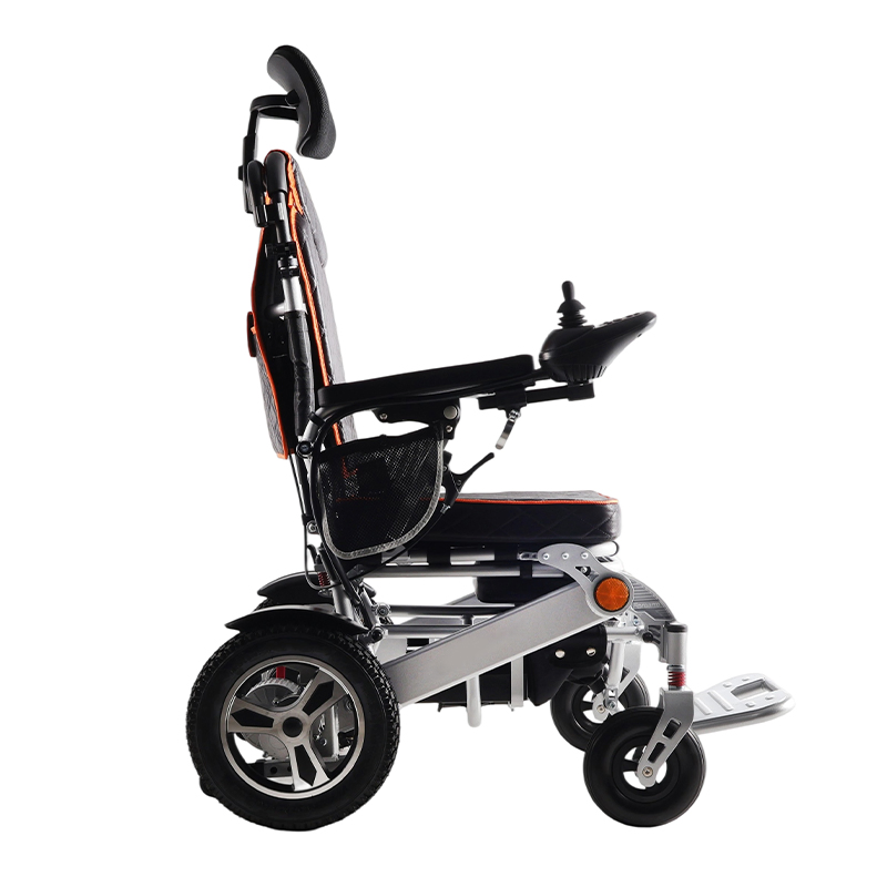 High Backrest Reclining Lightweight Foldable Aluminum Alloy Electric Wheelchair