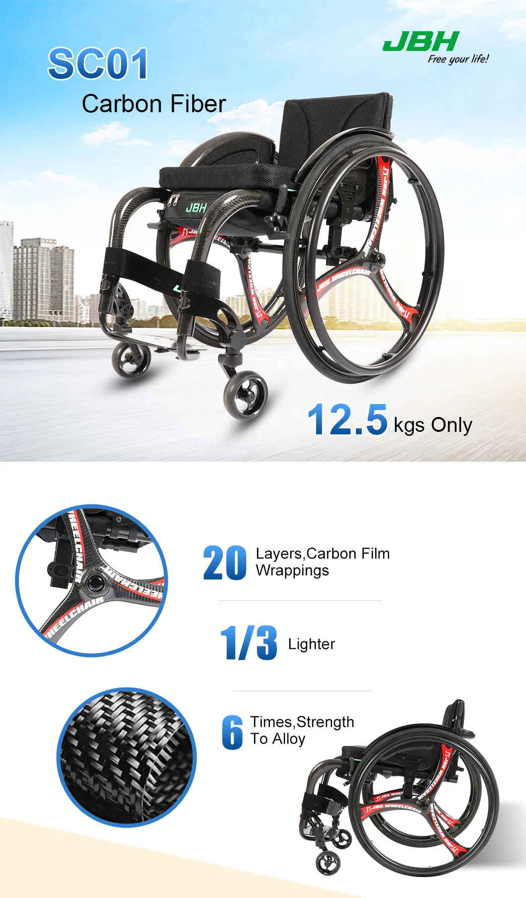 Carbon Fiber Sports Wheelchair