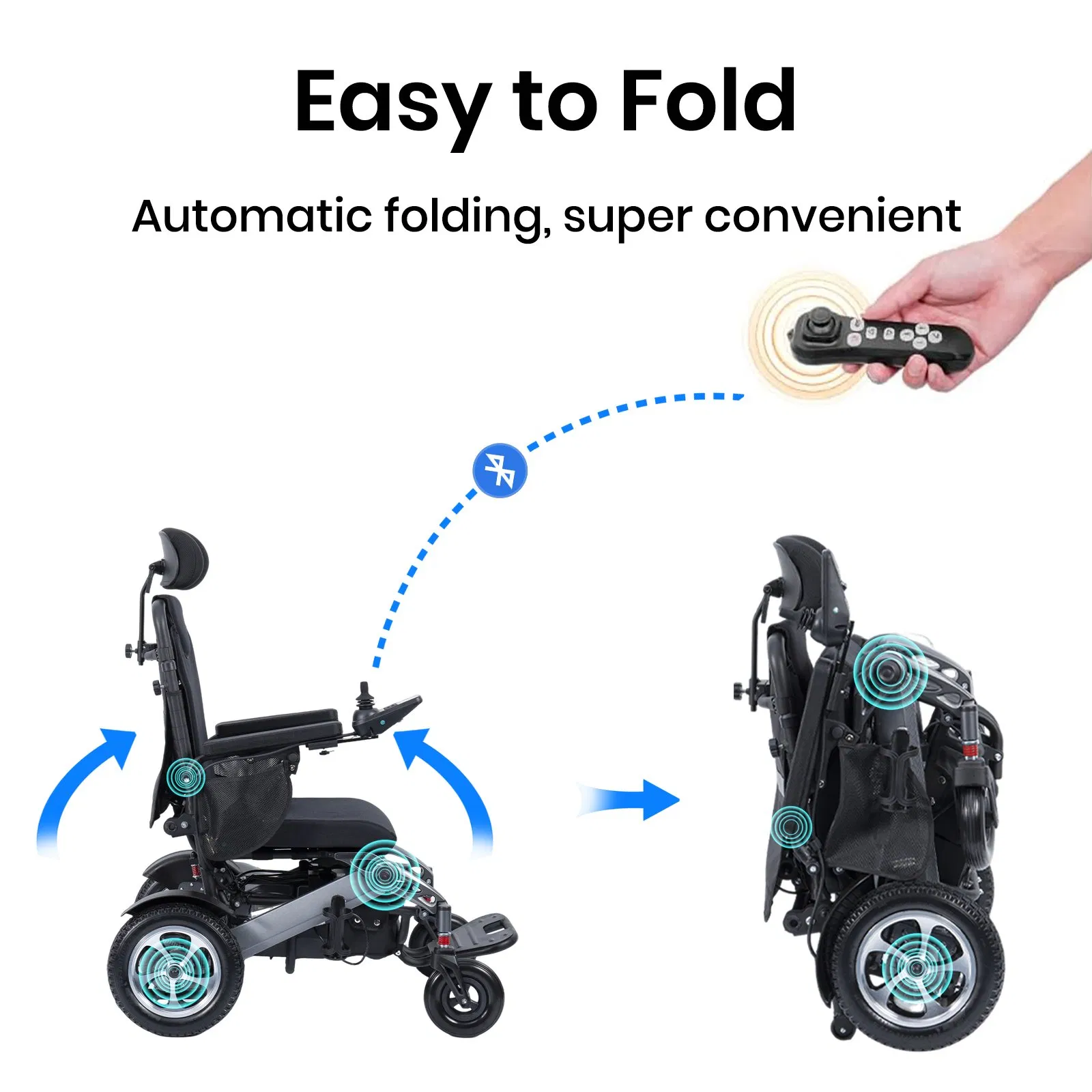 Factory Selling Customized Color Outdoor Travel Shooping Optional Accessories Automatic Power Wheelchair