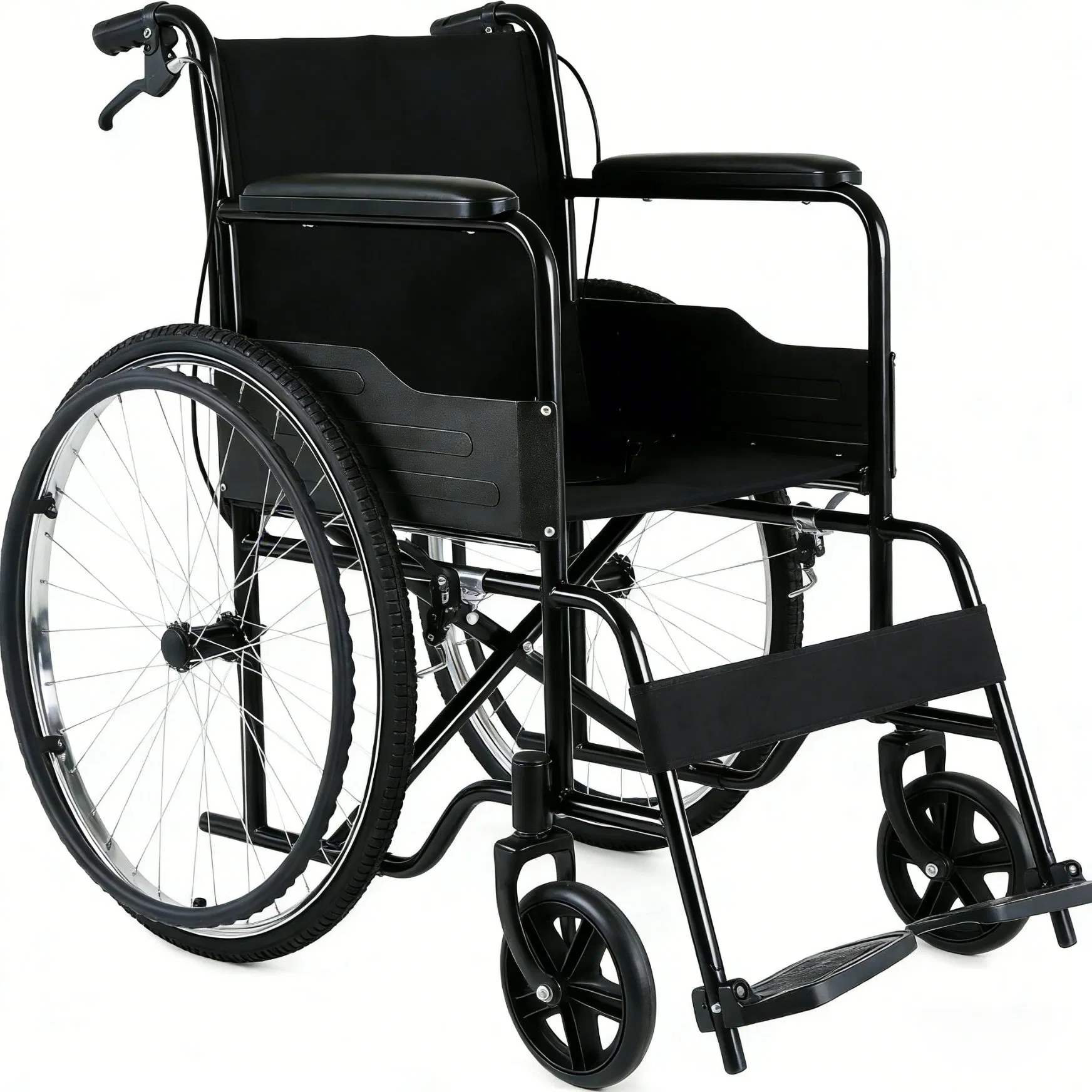 Maintenance-Free Outdoor Standard Manual Folding Wheelchair with ISO