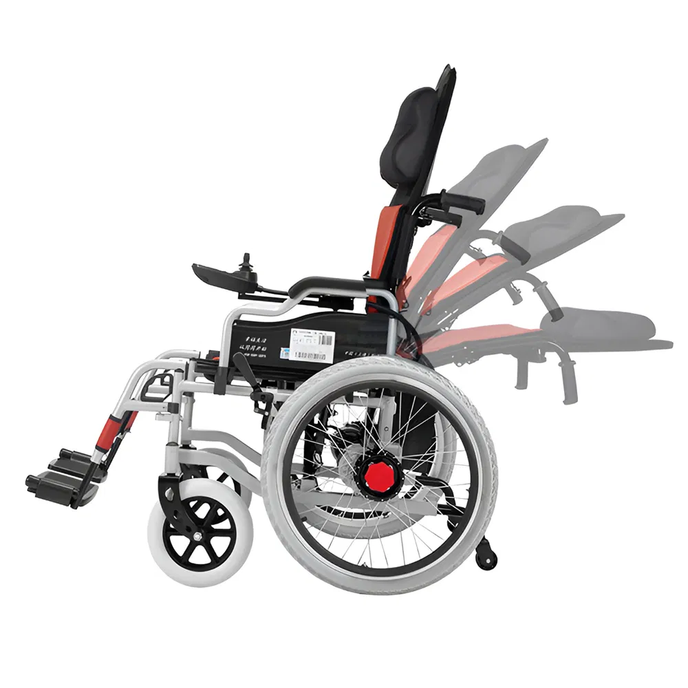 Manufacturer Wholesale Sale Price High Backrest Carbon Steel Folding Foldable Disabled Handicapped Outdoor Electronic Power Medical Electric Wheel Chair