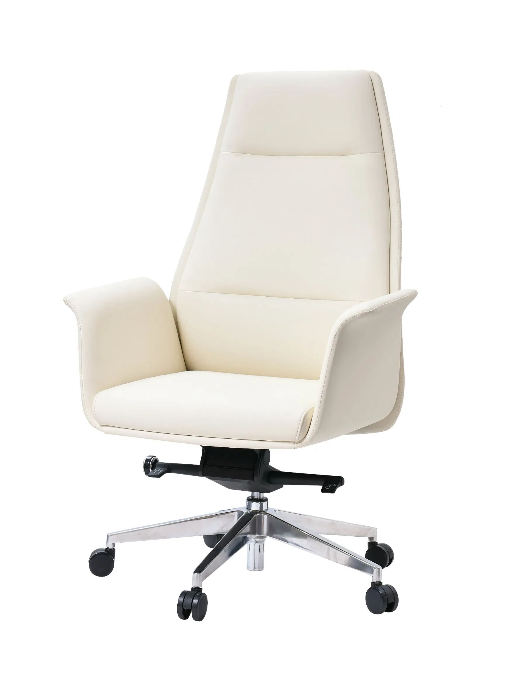 Ergonomic Leather Office Chair with Adjustable Height and Wheels