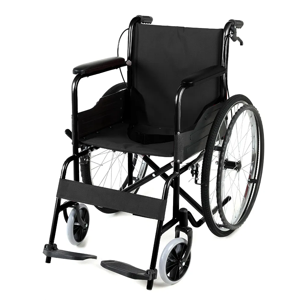 Maintenance-Free Outdoor Standard Manual Folding Wheelchair with ISO