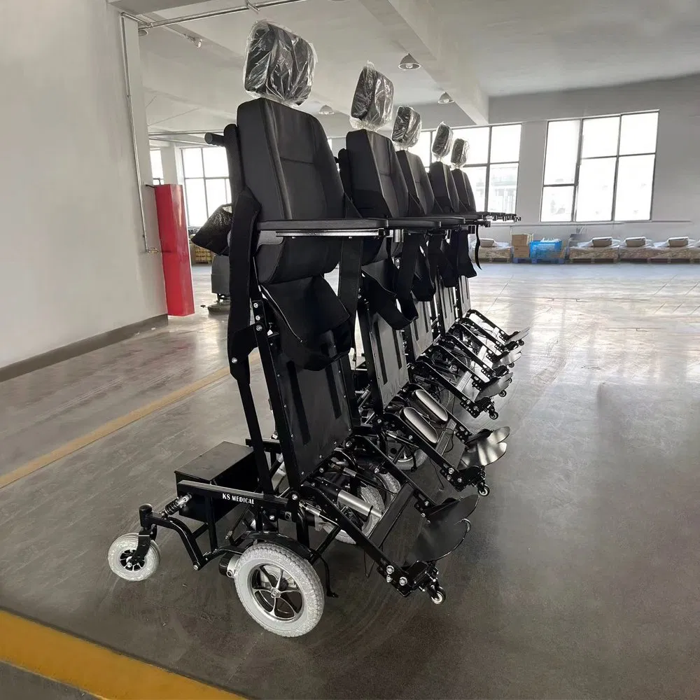 Ksm-311 Foldable Manual and Electric Standing Wheelchair Full Reclining Heavy Duty Electric Wheelchair with Multifunction