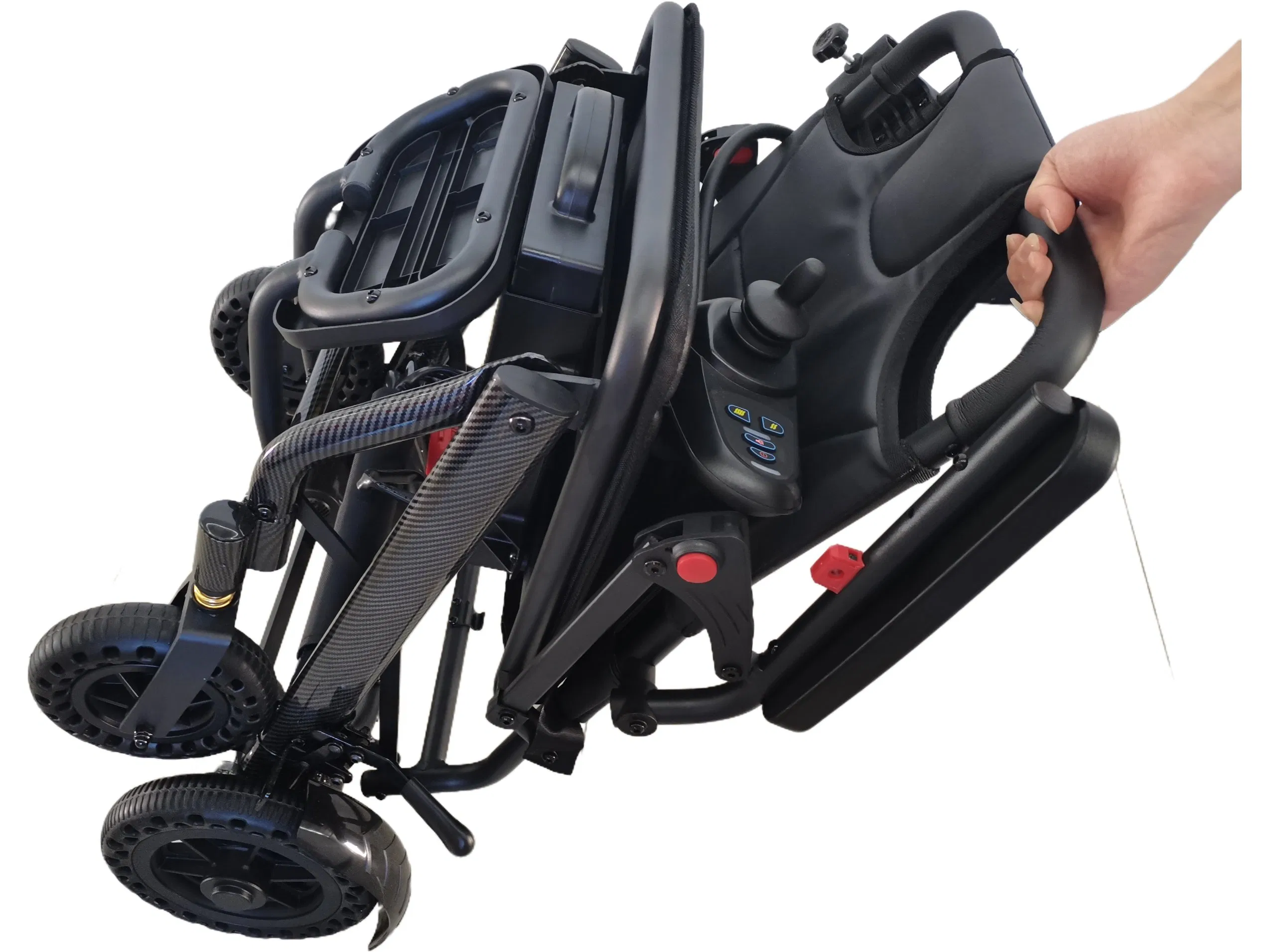 Folding Aluminium Transport Electric Wheelchair, Portable, Detachable Battery, Easy Carry