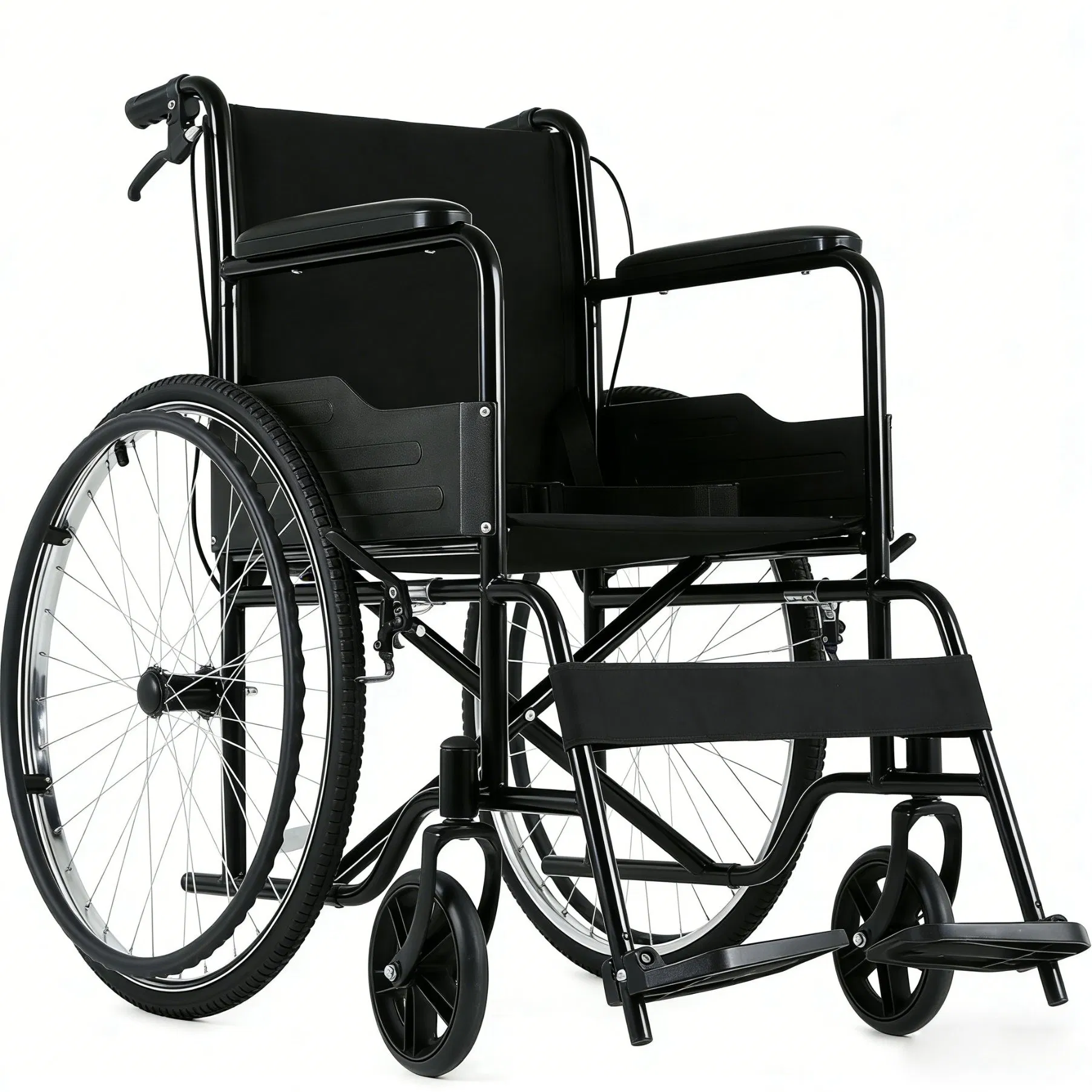 Maintenance-Free Outdoor Standard Manual Folding Wheelchair with ISO