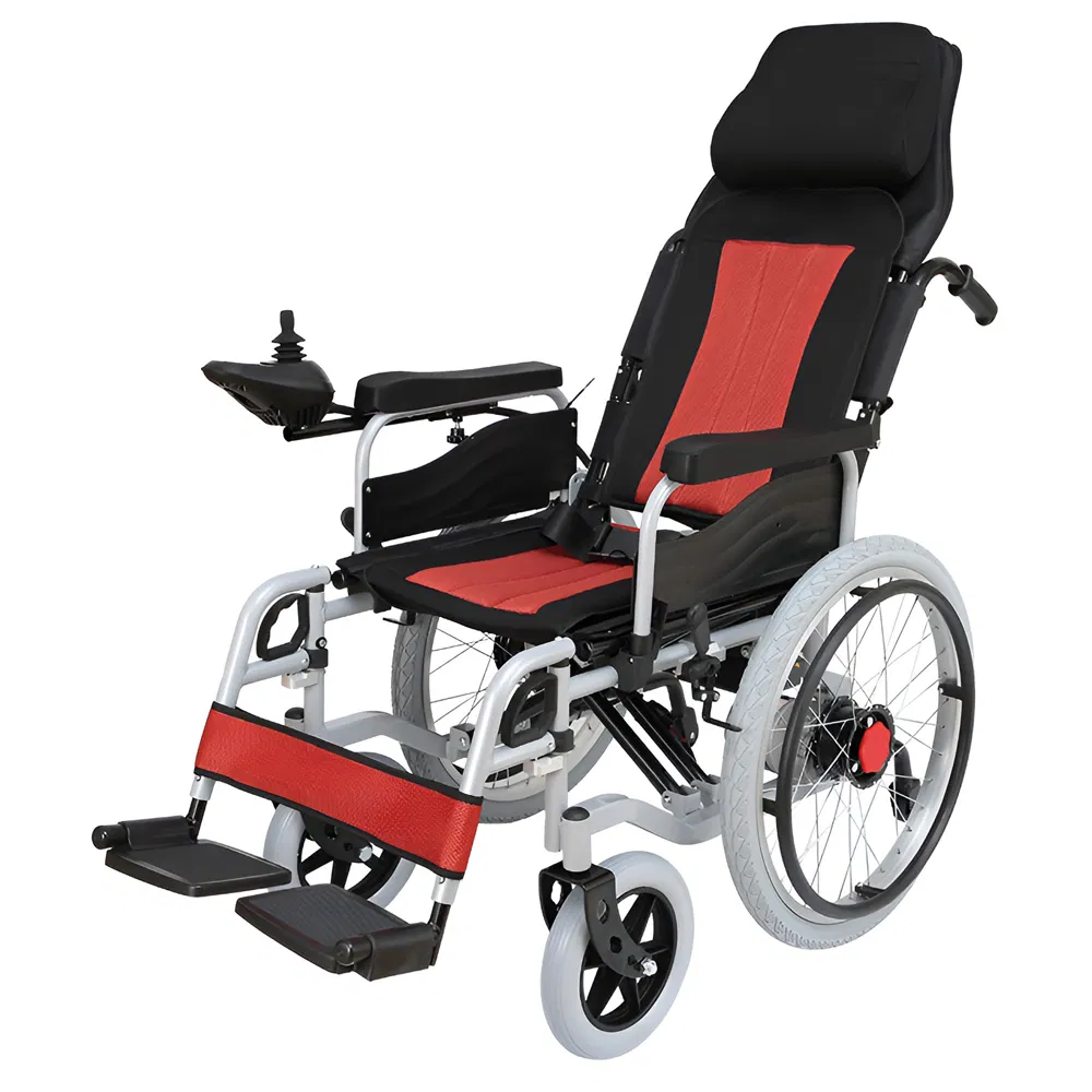 Manufacturer Wholesale Sale Price High Backrest Carbon Steel Folding Foldable Disabled Handicapped Outdoor Electronic Power Medical Electric Wheel Chair