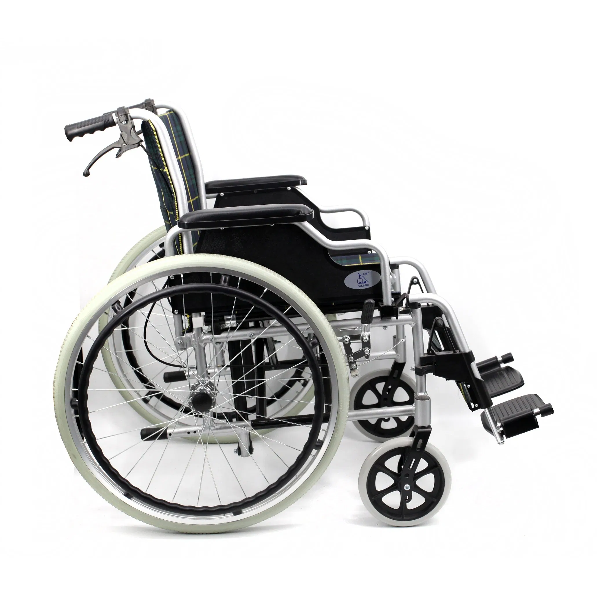Compact All Terrain Aluminum Manual Wheelchair with Flip up Armrest and Detachable Legrest