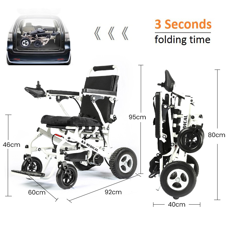 Ksm-602 Aluminum Alloy Indoor Small Max Speed: 7km/H Custom Electromagnetic Frame Electric Power Wheelchair Mdr Ukca 510K