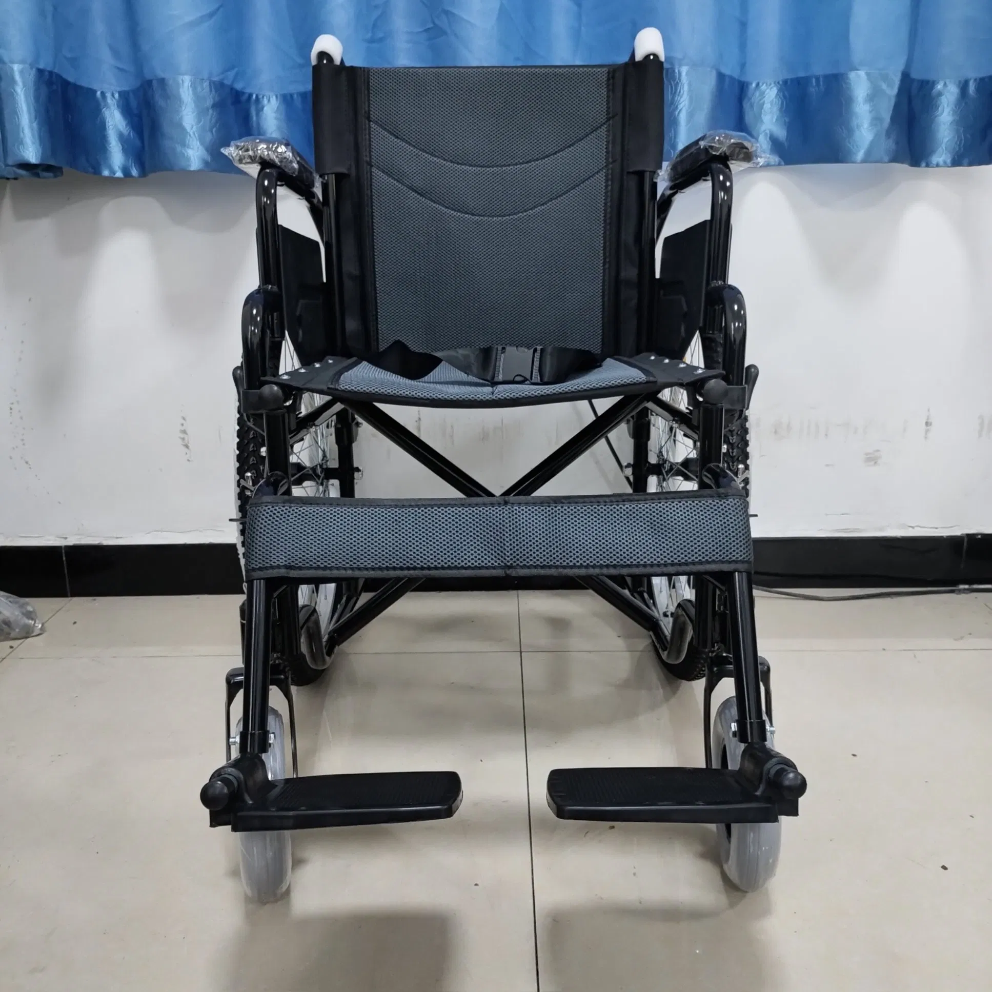 Medical Wheel Chair All Terrain Folding Aluminium Manual Wheelchair with United Handle Brake for Adult