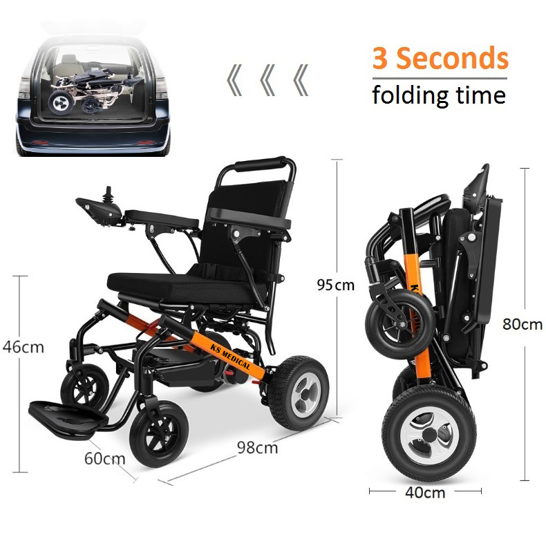 Ksm-602 Best Lightweight Electric Power Foldable 12 Inch Wheelchair Tyre Small Indoor Wheel Chairs Mdr 510K Ukca All Certificates