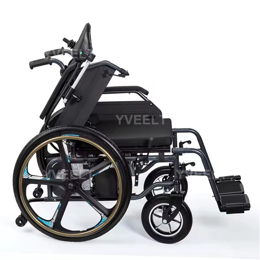 Hot Sale 24 Inch Rear Tyre Foldable Motorized Electric Power Wheelchair Outdoor and Indoor Use