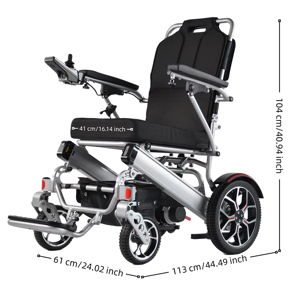 Tilt-in-Space Power Wheel Chair Multifunction Fold Electric Reclining Wheelchair for Handicapped Load 150kg/330lbs