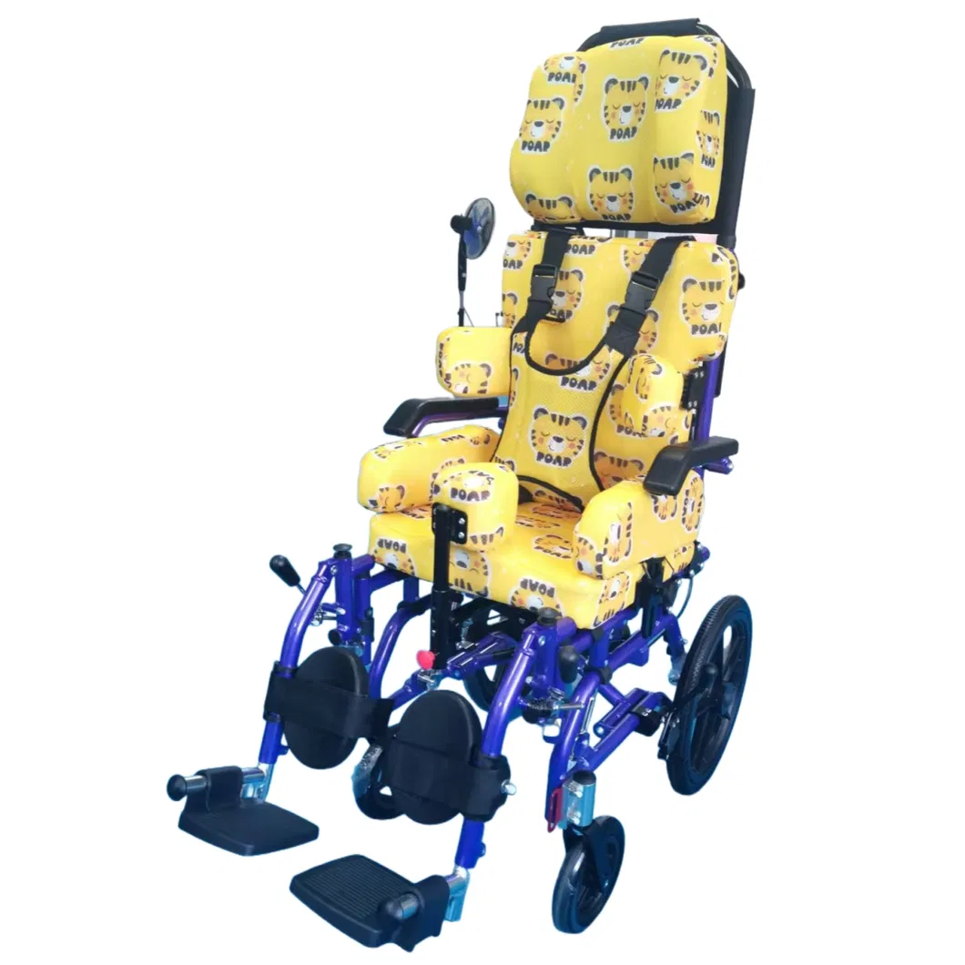 Pediatric Equipment Tilted Seat High Back Reclining Children Cerebral Palsy Wheelchair