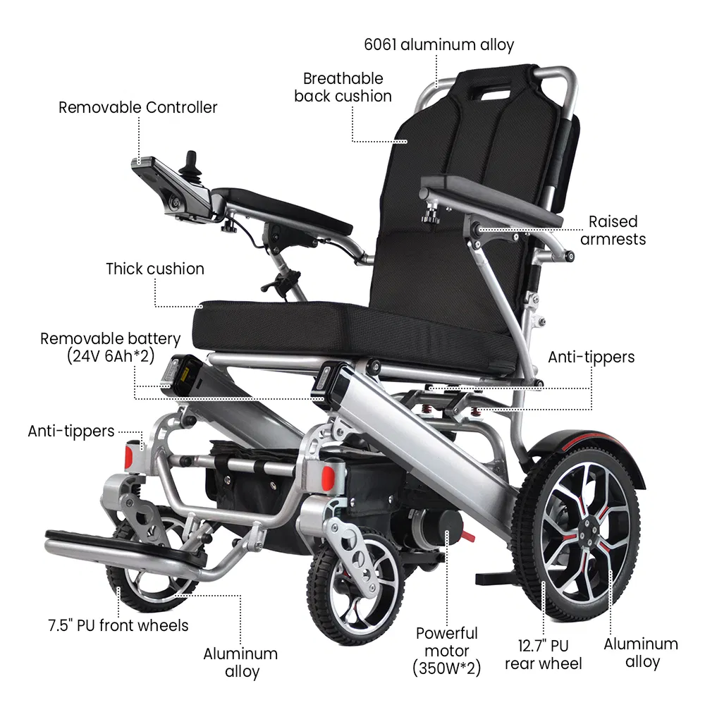 2023 Luxury Outdoor Handicap Power Chair Reclining Electric Wheelchairs for Sale