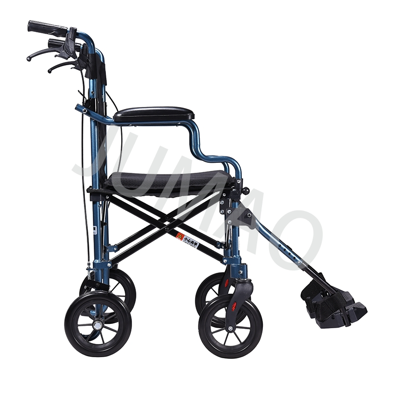 Aluminum Lightweight Foldable Transport Wheelchair with Trolley Case for Travelling