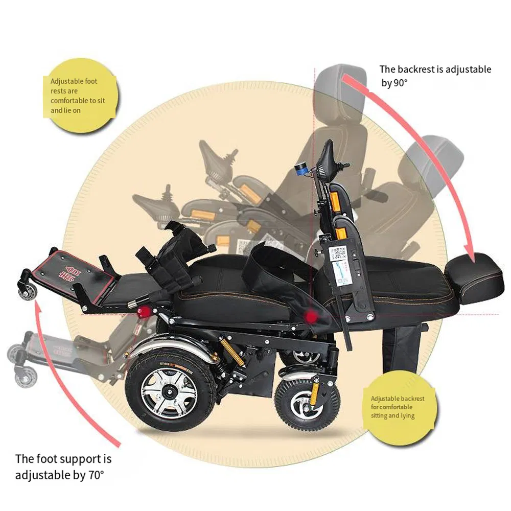 High End Luxury Standing Wheelchair with Functions Such as Electric Standing, Lying Flat, Leg Lifting, Standing and Walking