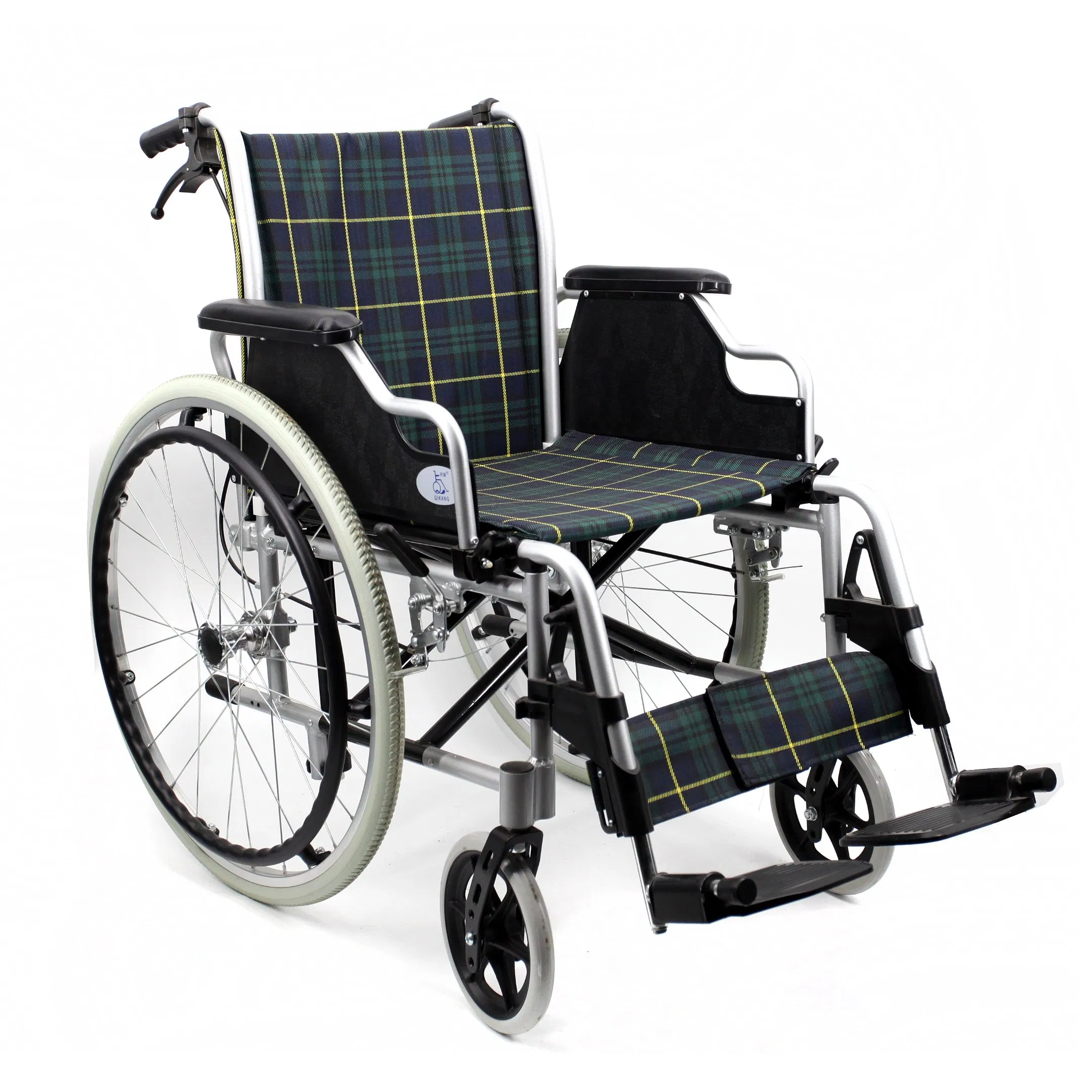 Compact All Terrain Aluminum Manual Wheelchair with Flip up Armrest and Detachable Legrest