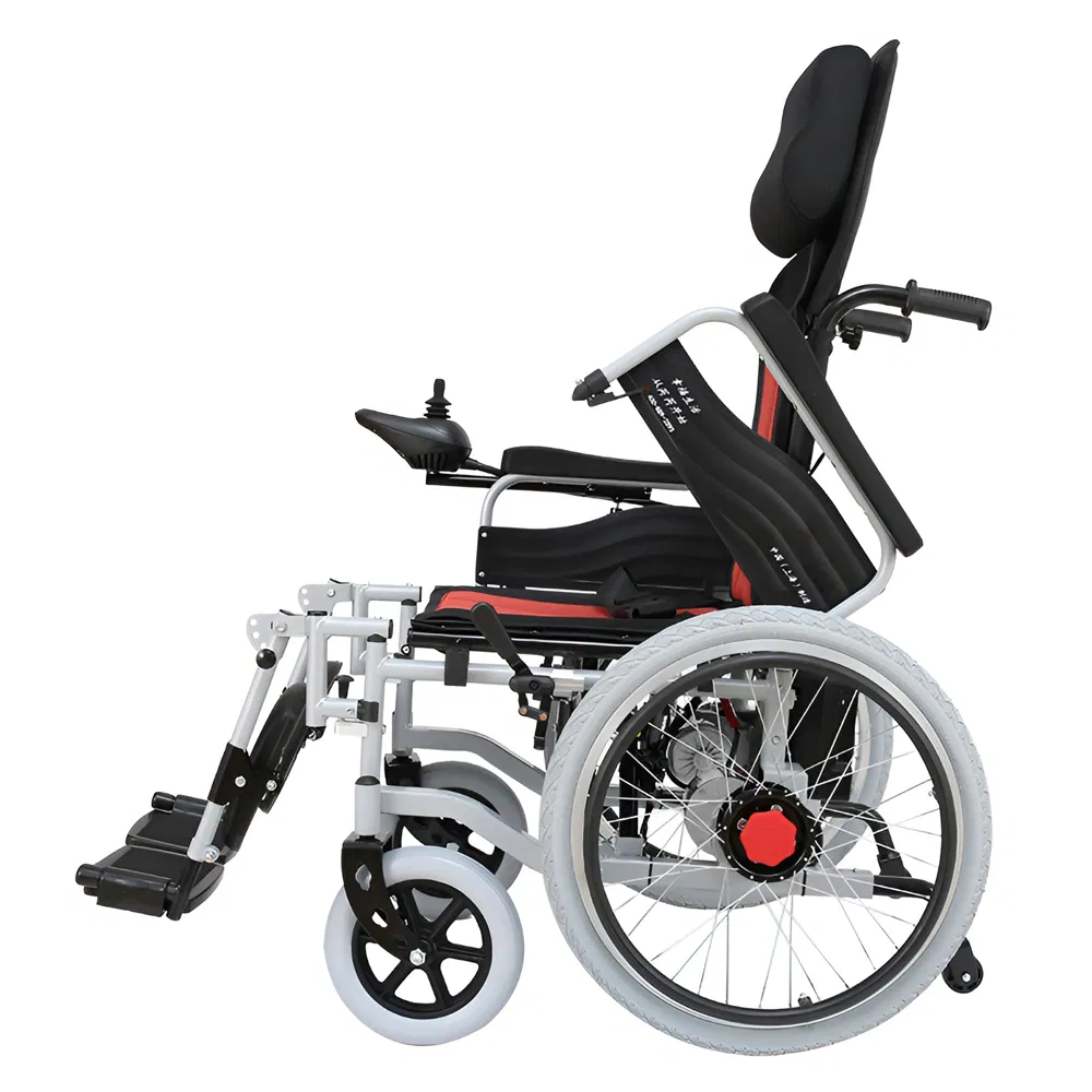 Manufacturer Wholesale Sale Price High Backrest Carbon Steel Folding Foldable Disabled Handicapped Outdoor Electronic Power Medical Electric Wheel Chair