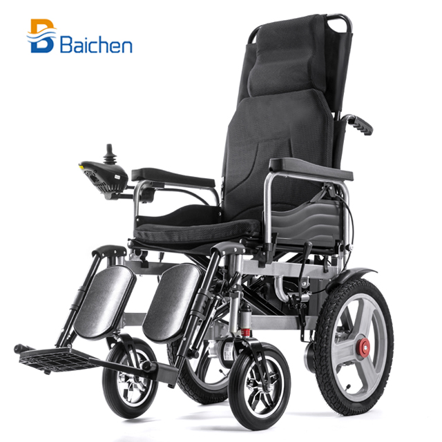 Customized New Folding Light Weight Sport Foldable Lightweight Reclining Electric Wheelchair with ISO