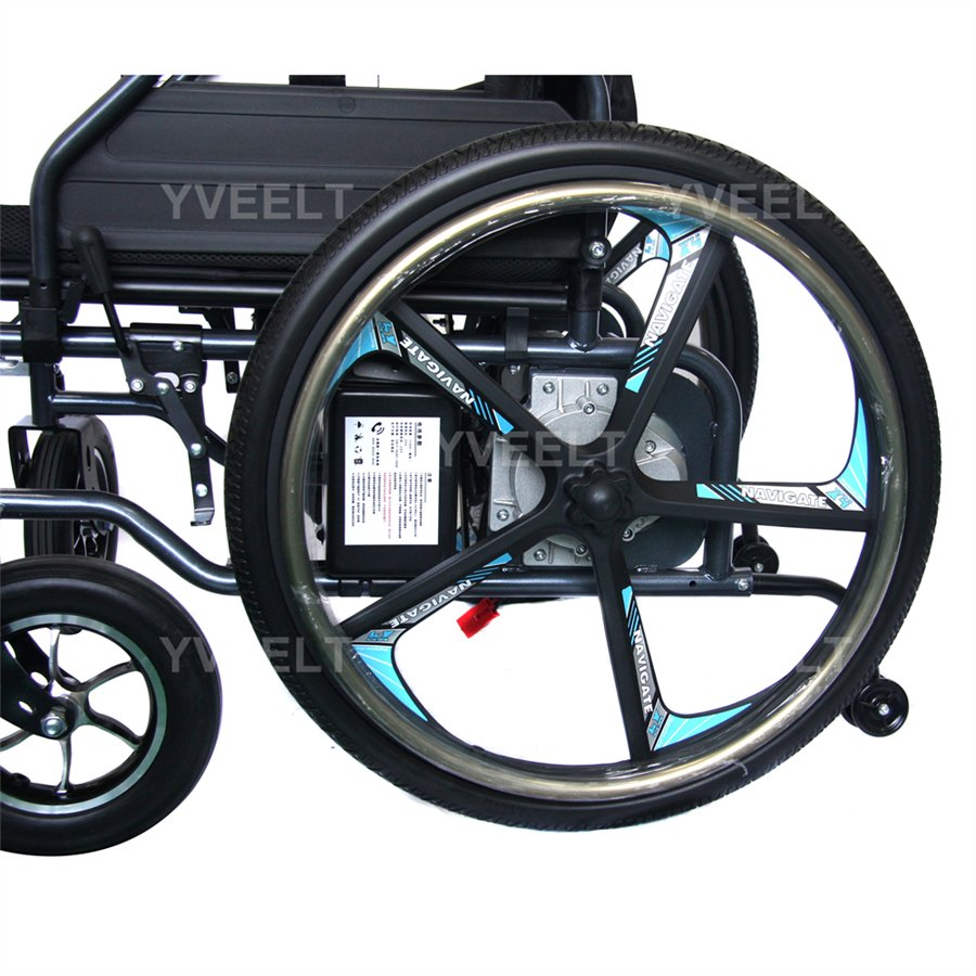 Hot Sale 24 Inch Rear Tyre Foldable Motorized Electric Power Wheelchair Outdoor and Indoor Use