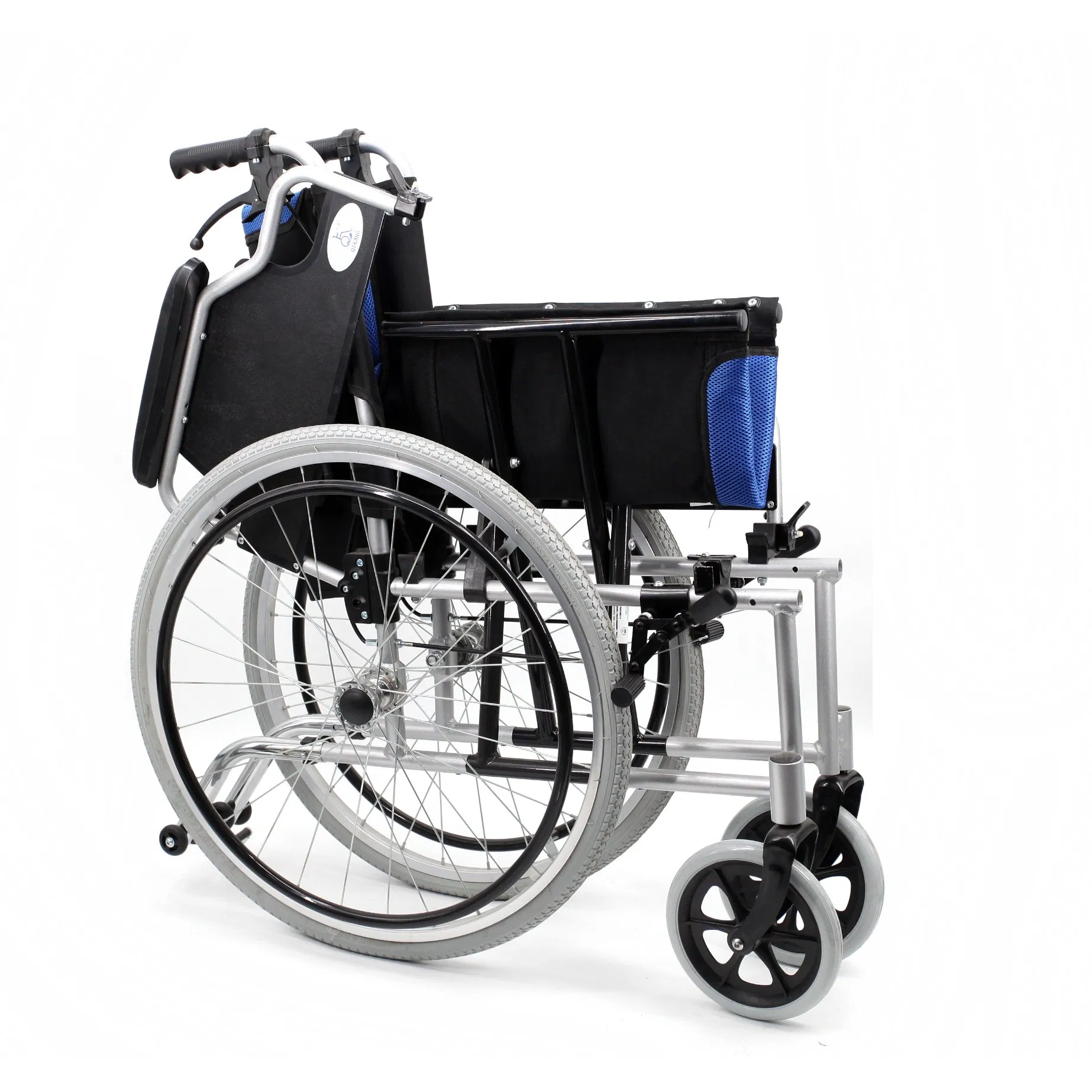 All Terrain Folding Aluminium Manual Wheelchair with United Handle Brake for Adult