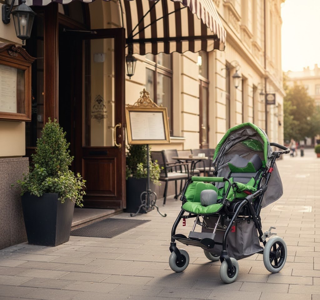 Adjustable Baby Stroller Cp Manual Tilt-in-Space Children's Cerebral Palsy Foldable Wheelchair with Leaning Function