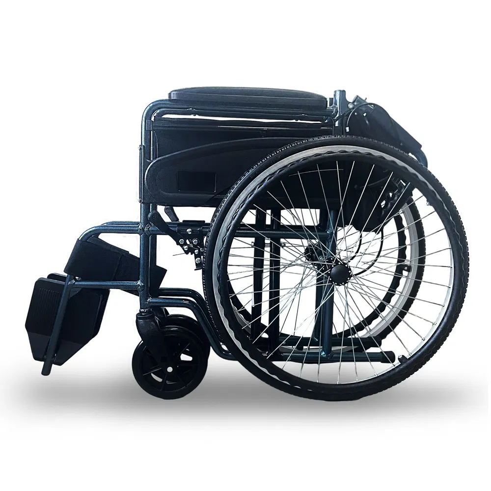 Ksm-203p High Comfortable Ultra Lightweight Compact Wheelchair Multi Function All Terrain Foldable Manual Wheelchair for Sale