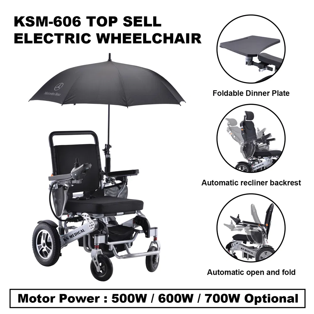 Ksm-606ar Automatic Reclining Backrest Wheelchair Price Electric Wheel Chair Office Small Wheelchairs for Sale