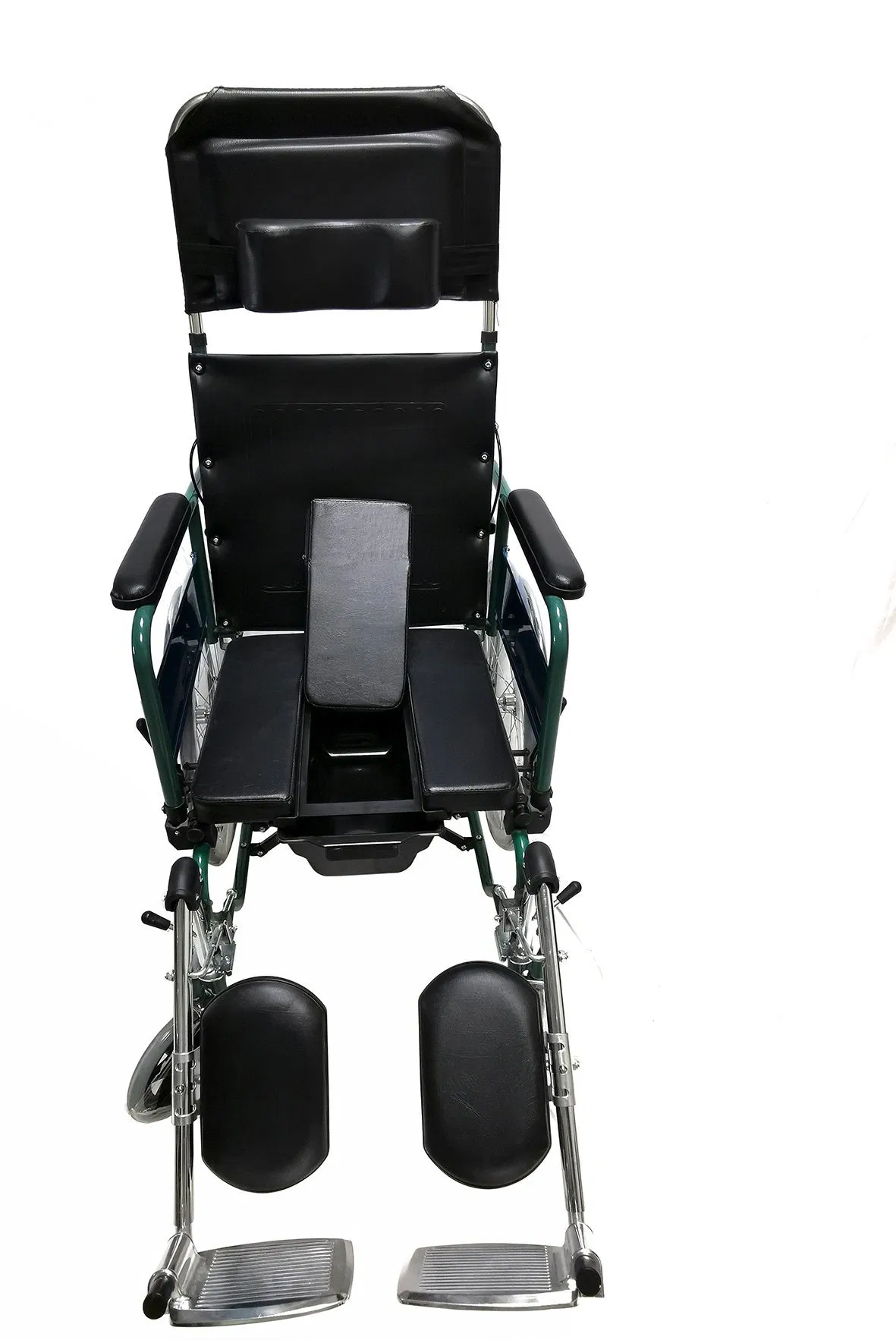 Aluminum Alloy Heavy Duty Manual FDA Foldable Commode Wheelchair