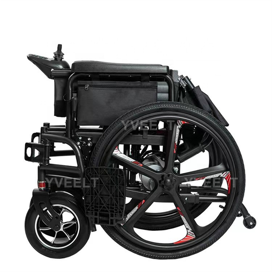 Hot Sale 24 Inch Rear Tyre Foldable Motorized Electric Power Wheelchair Outdoor and Indoor Use