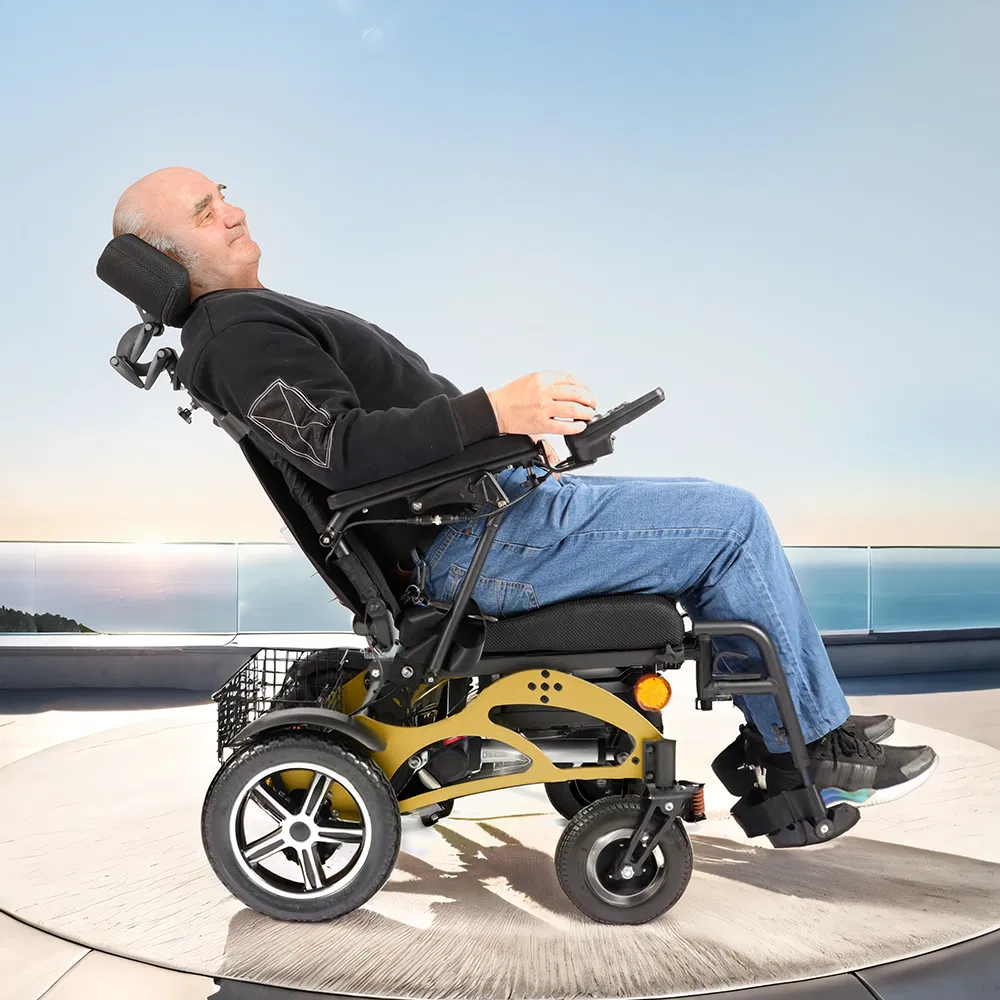 Electric Tilt-in-Space Wheelchair with Reclining Backrest