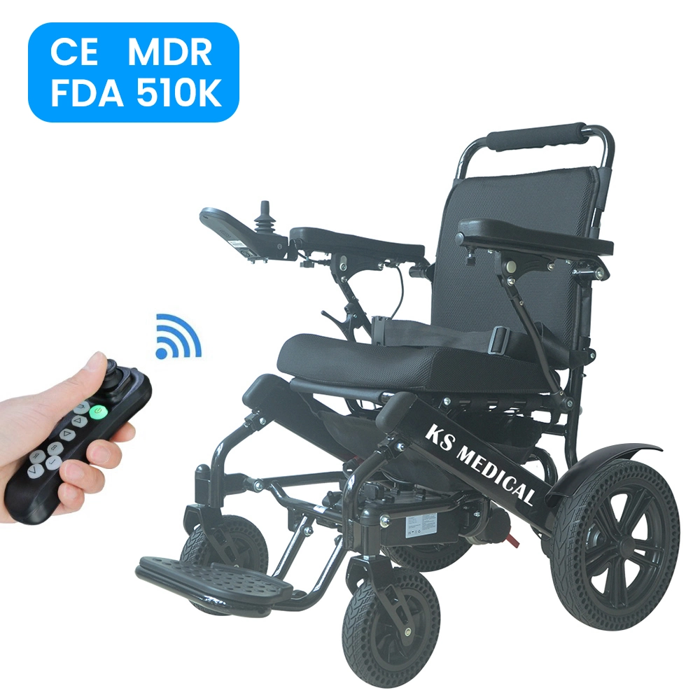 Ksm-601L Recling Electric Power Wheelchair with Tilt-in-Space Function, Portable Wheelchairs for Disabled Elderly People