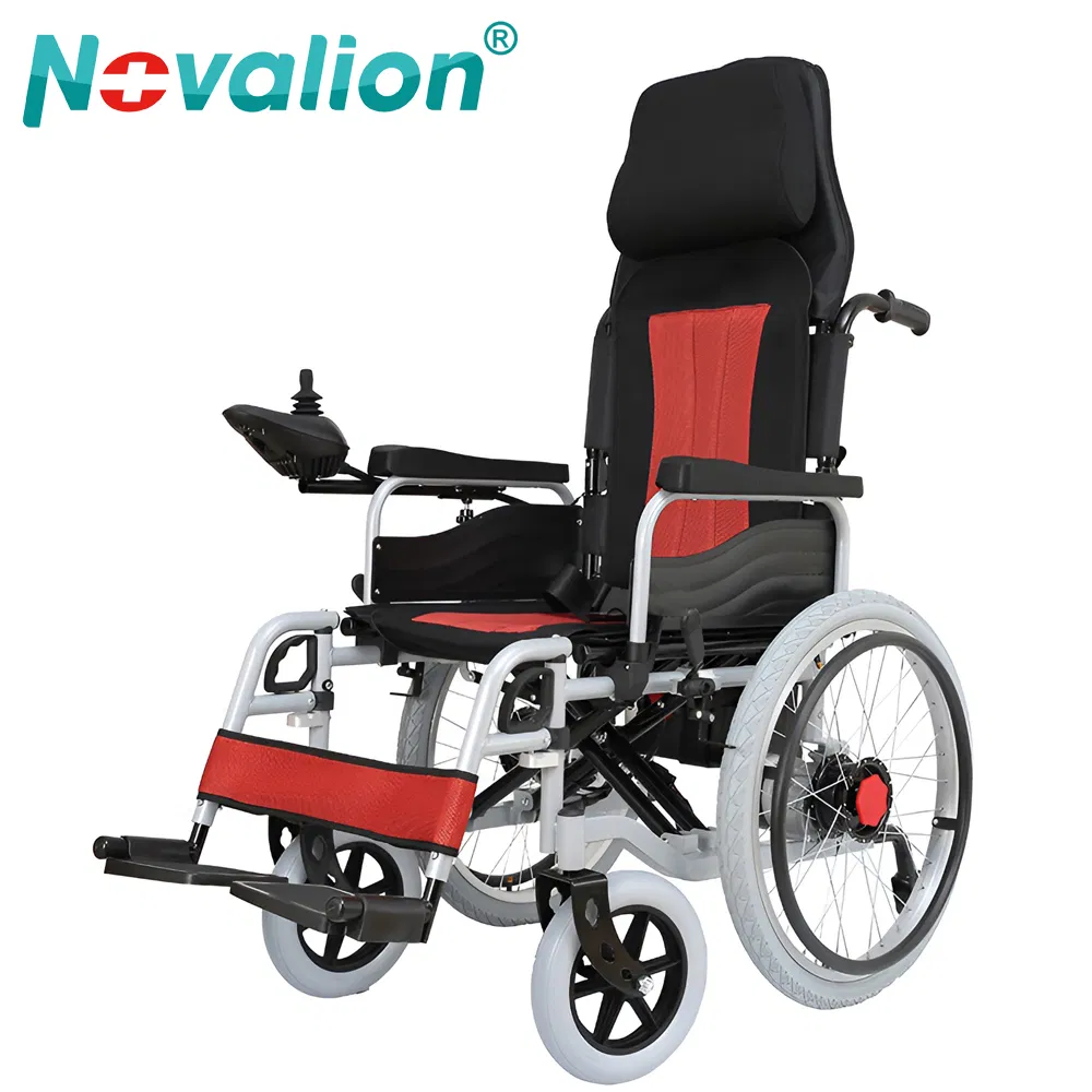 Manufacturer Wholesale Sale Price High Backrest Carbon Steel Folding Foldable Disabled Handicapped Outdoor Electronic Power Medical Electric Wheel Chair
