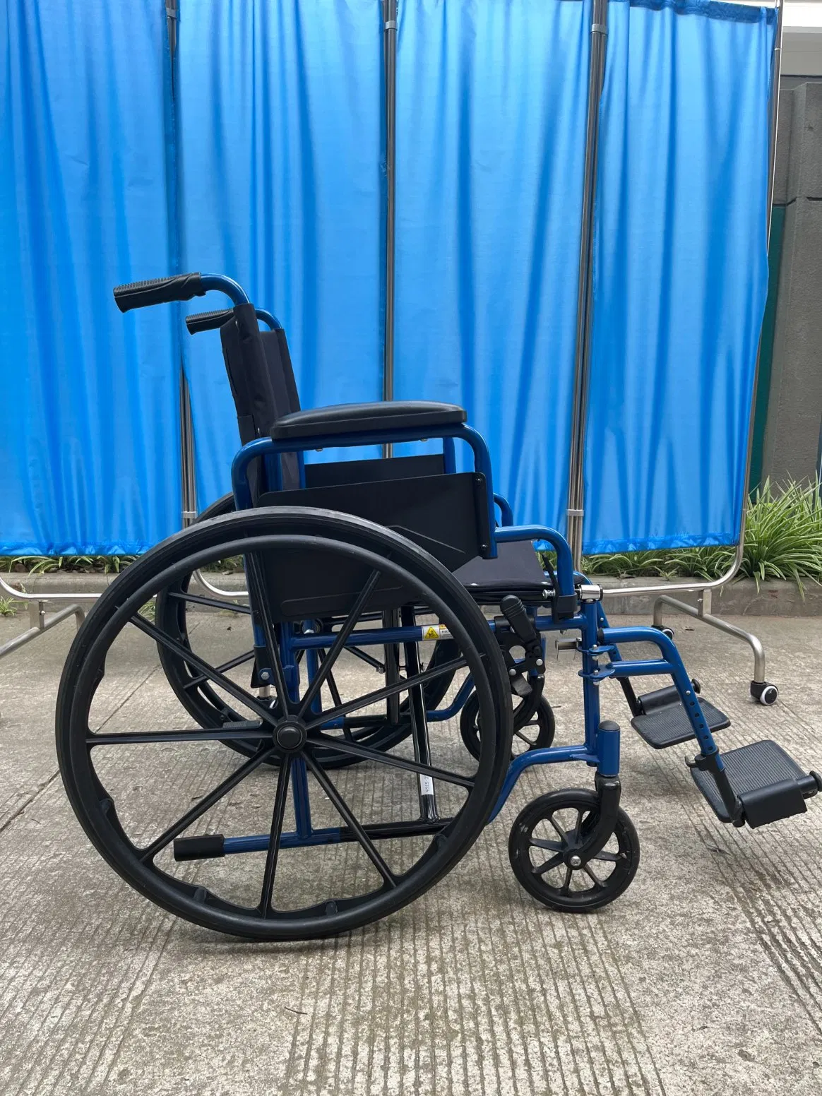 Heavy Duty Steel Wheelchair Detachable Leg Armrest Manual Wheelchair