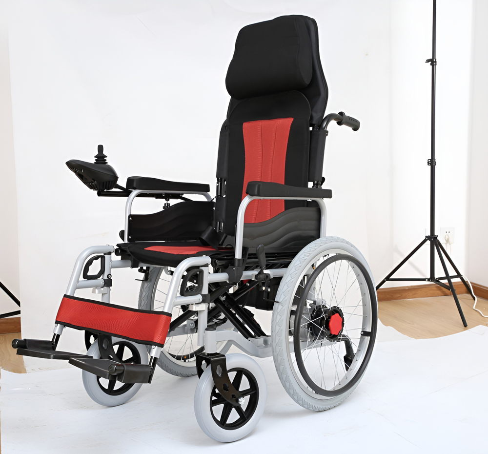 Manufacturer Wholesale Sale Price High Backrest Carbon Steel Folding Foldable Disabled Handicapped Outdoor Electronic Power Medical Electric Wheel Chair