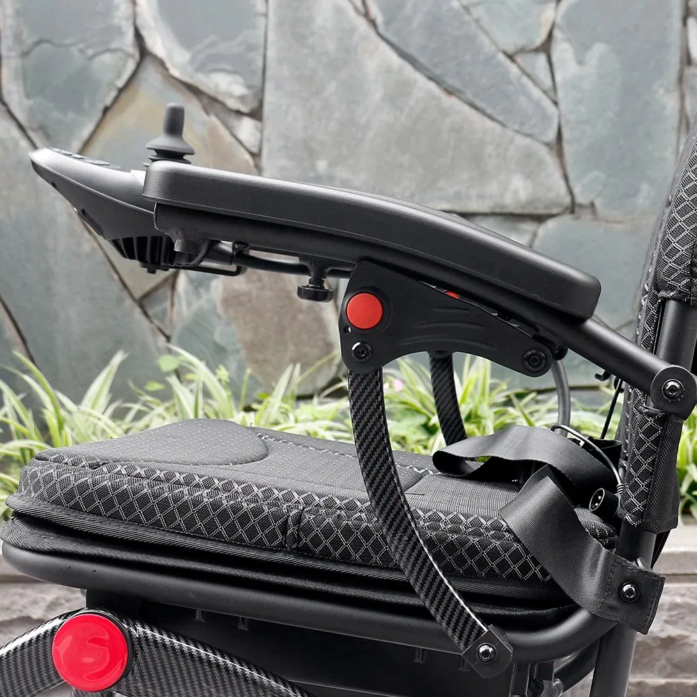 Customize Factory Premium Ultra Light Motor Power Outside Travel Fold Electric Mobility Wheelchair for The Disabled Topmedi Medical with CE